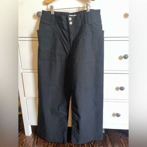 Anthropologie Black Wide Leg Pants Colette